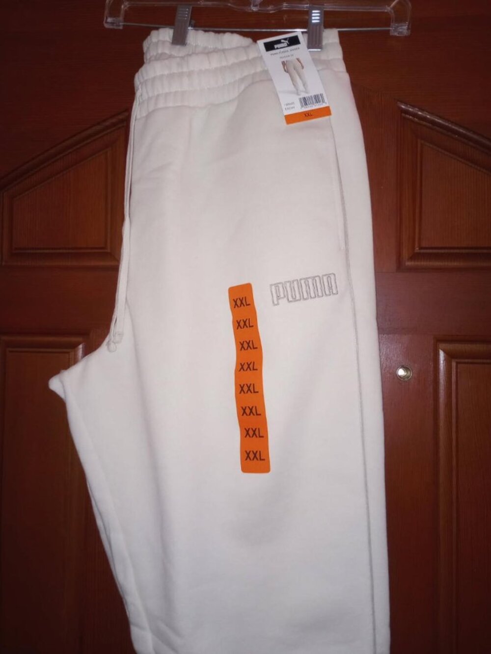 Puma Women's Plus Size XXL Cream Fleece Puma Jogger Sweatpants NWT - Picture 3 of 4